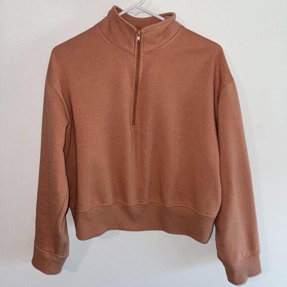 A New Day Quarter Zip Sweatshirt Jacket - Peach Size Medium - Picture 1 of 3